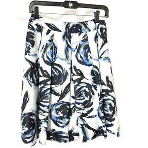 The Limited Blue Floral Print Pleated A-Line Skirt Size XS